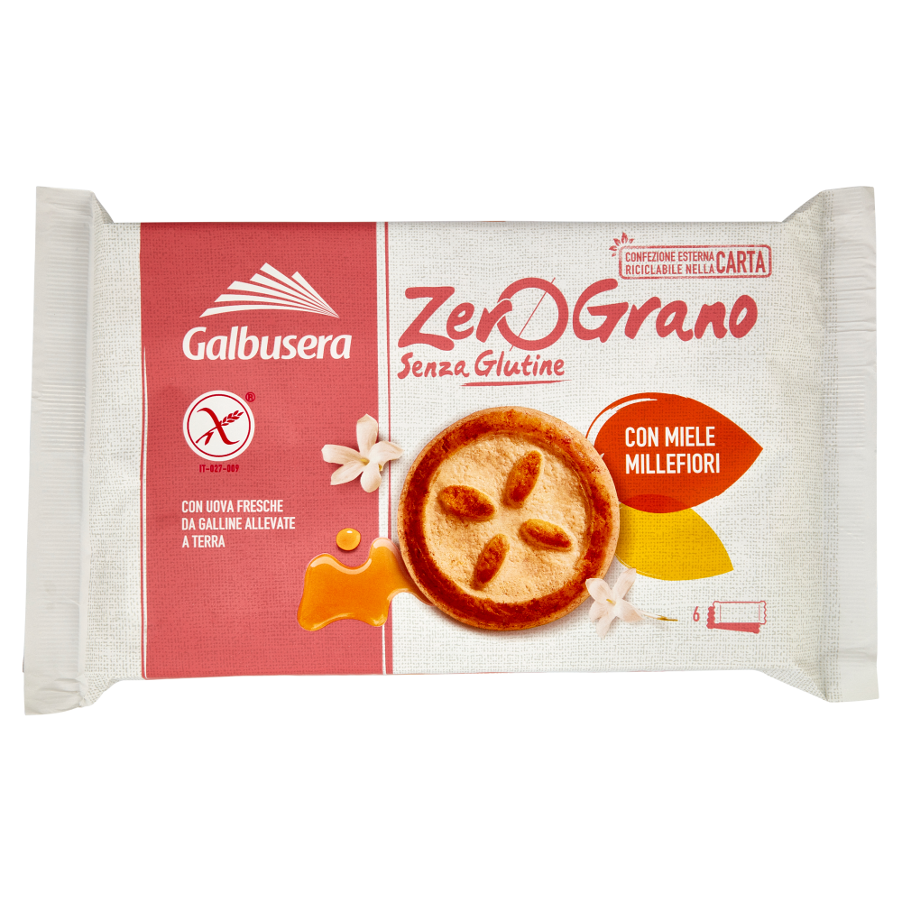 Galbusera ZeroGrano Gluten Free with Wildflower Honey 6 x 36.7 g Τρόφιμα