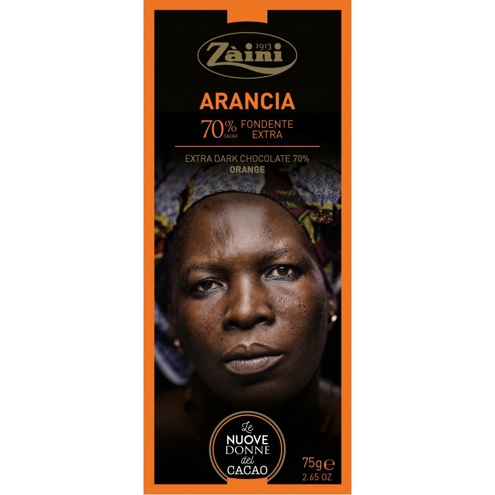 Zaini ARANCIA EXTRA DARK CHOCOLATE  70%  ORANGE 75Gr Γλυκά