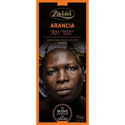 ZAINI ARANCIA EXTRA DARK CHOCOLATE  70%  ORANGE 75Gr
