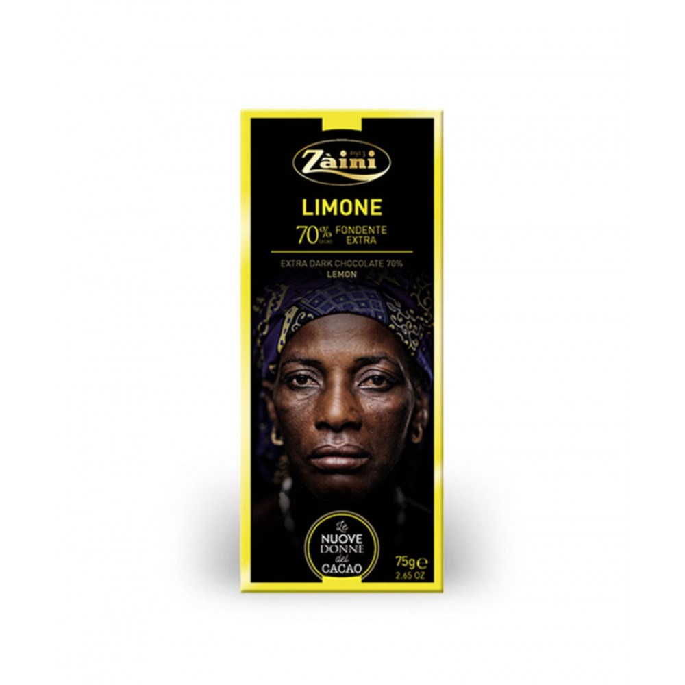 ZAINI EXTRA DARK CHOCOLATE LEMONE 70% CACAO 75GR  Γλυκά