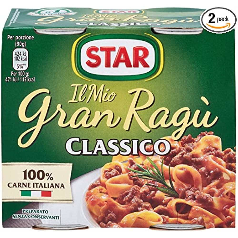 STAR GRAN RAGU CLASSICO 2X180 Σάλτσες 